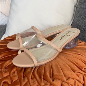 NWOT Lulus clear block heel sandal